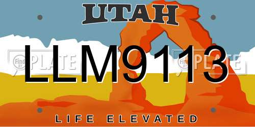 LLM9113 Utah License Plate