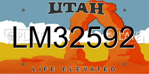 LM32592 Utah License Plate