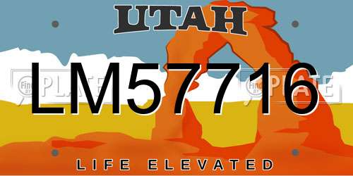 LM57716 Utah License Plate