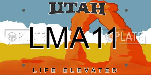 LMA11 Utah License Plate