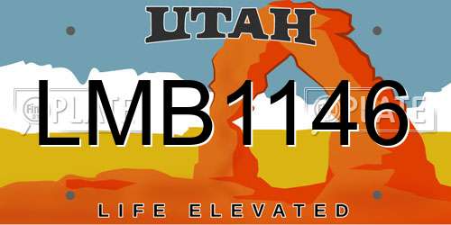 LMB1146 Utah License Plate