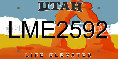 LME2592 Utah License Plate