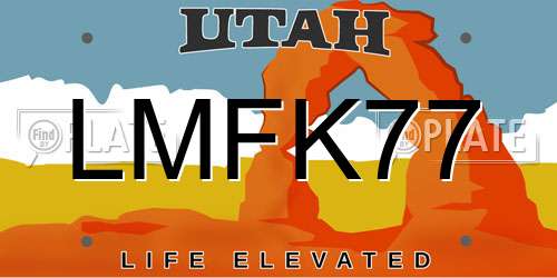 LMFK77 Utah License Plate