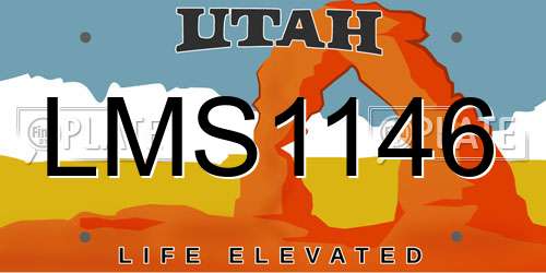 LMS1146 Utah License Plate