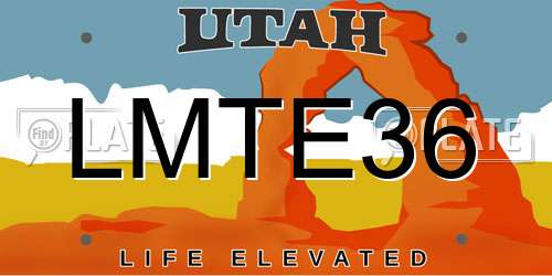LMTE36 Utah License Plate
