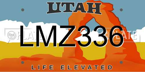 LMZ336 Utah License Plate