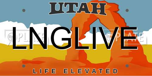 LNGLIVE Utah License Plate