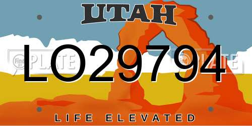 LO29794 Utah License Plate