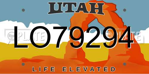 LO79294 Utah License Plate