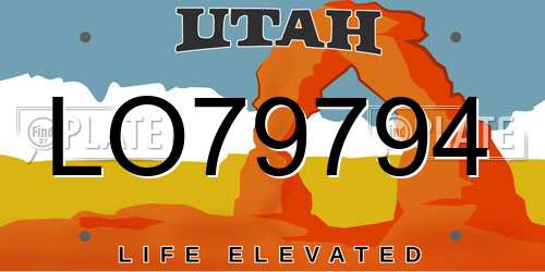 LO79794 Utah License Plate