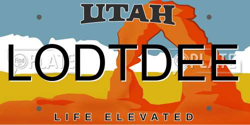 LODTDEE Utah License Plate