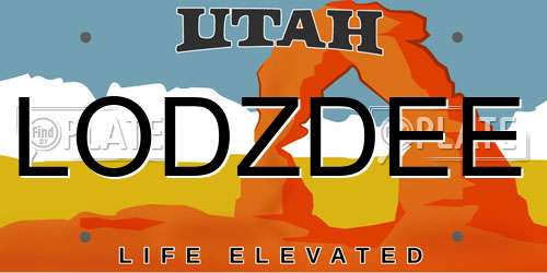 LODZDEE Utah License Plate