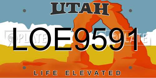 LOE9591 Utah License Plate