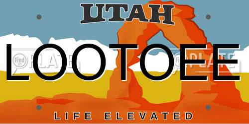 LOOTOEE Utah License Plate
