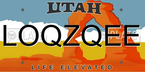 LOQZQEE Utah License Plate