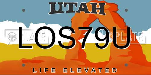 LOS79U Utah License Plate