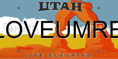 LOVEUMRE Utah License Plate