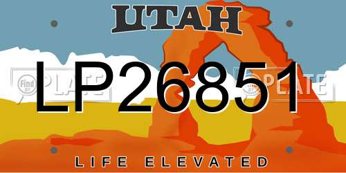 LP26851 Utah License Plate