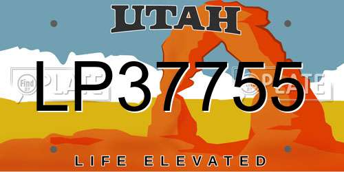 LP37755 Utah License Plate