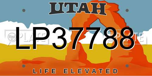 LP37788 Utah License Plate