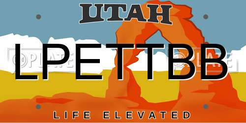 LPETTBB Utah License Plate