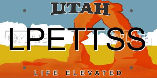 LPETTSS Utah License Plate