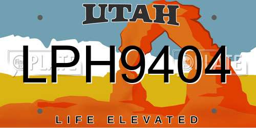 LPH9404 Utah License Plate