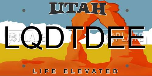LQDTDEE Utah License Plate