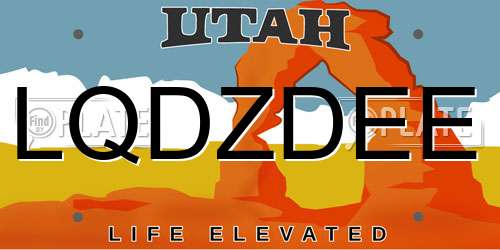 LQDZDEE Utah License Plate