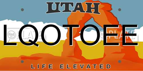 LQOTOEE Utah License Plate
