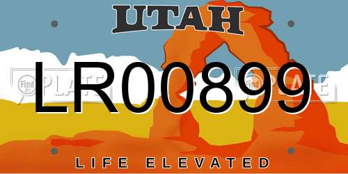LR00899 Utah License Plate