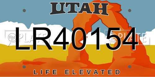 LR40154 Utah License Plate