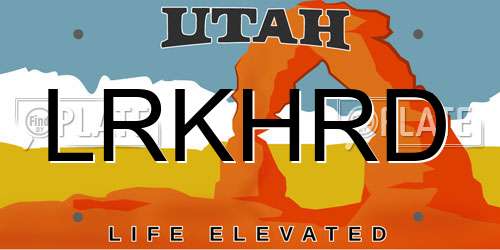 LRKHRD Utah License Plate