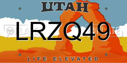 LRZQ49 Utah License Plate