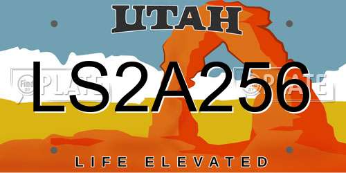 LS2A256 Utah License Plate