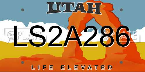 LS2A286 Utah License Plate