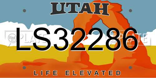 LS32286 Utah License Plate