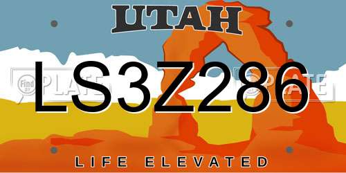 LS3Z286 Utah License Plate