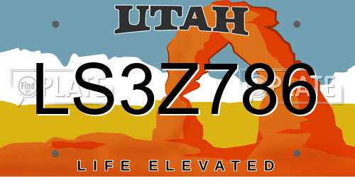 LS3Z786 Utah License Plate