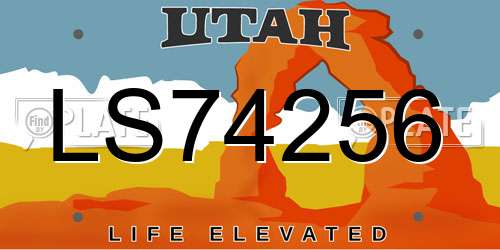LS74256 Utah License Plate