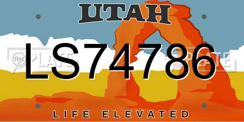 LS74786 Utah License Plate