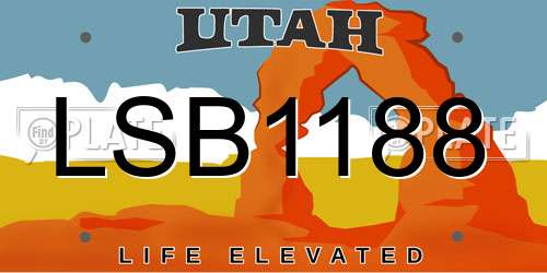 LSB1188 Utah License Plate