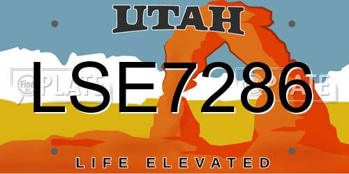 LSE7286 Utah License Plate