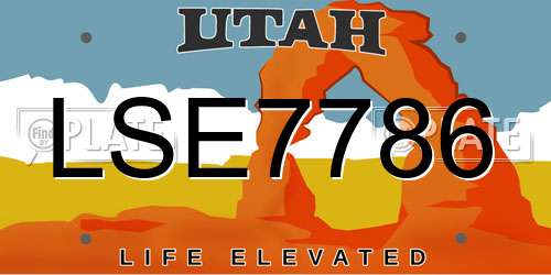 LSE7786 Utah License Plate