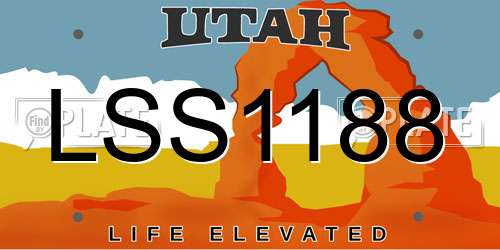 LSS1188 Utah License Plate
