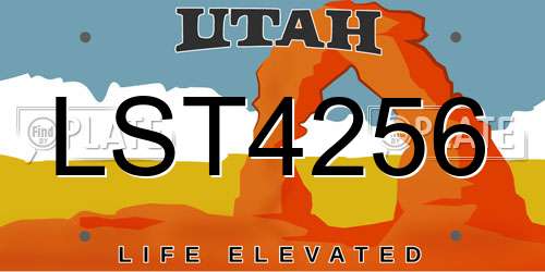 LST4256 Utah License Plate