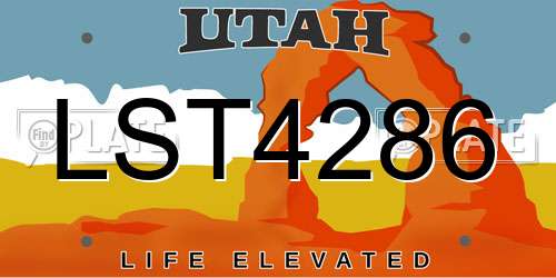 LST4286 Utah License Plate