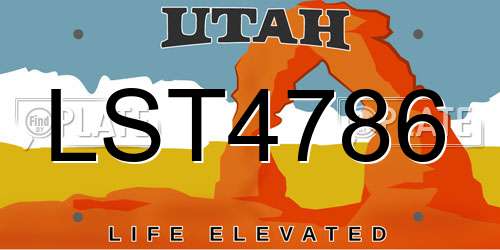 LST4786 Utah License Plate