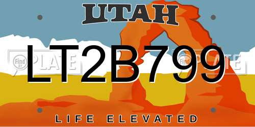 LT2B799 Utah License Plate