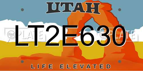 LT2E630 Utah License Plate